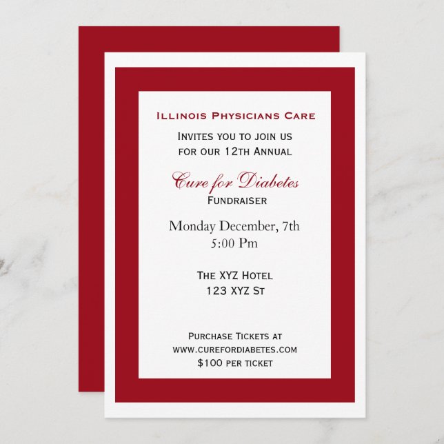 red white classy Corporate party Invitation (Front/Back)