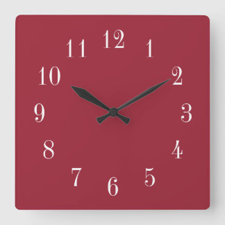 Red White Colour Choice Square Wall Clock