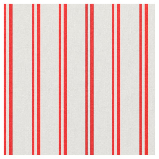 Red & White Coloured Stripes/Lines Pattern Fabric (Close Up)