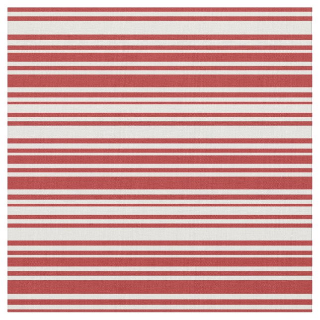 Red & White Coloured Stripes Pattern Fabric (Close Up)