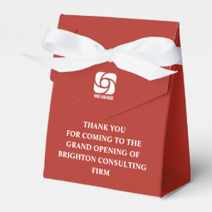 Red White Company Logo Custom Business Party Favour Box