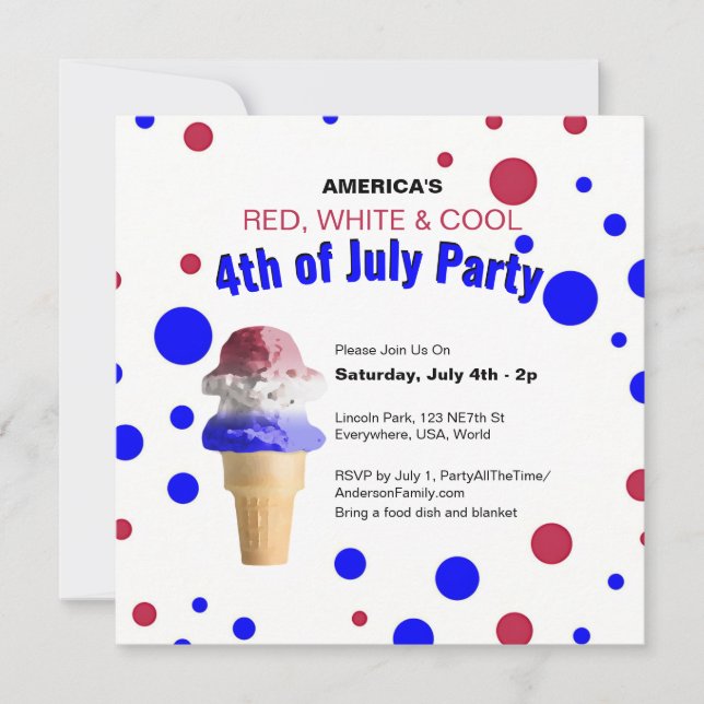 Red, White & Cool Flat Card (Front)