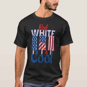 Red  White & Cool Patriotic Popsicle Usa Flag Ice  T-Shirt