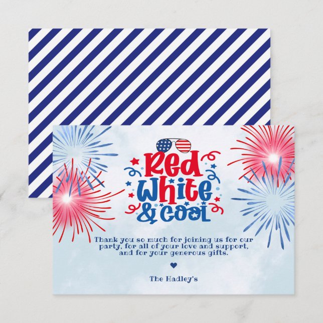 Red White & Cool Thank You Card (Front/Back)