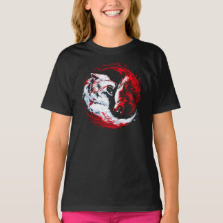 Red White Cosmic Wolf Warrior T-Shirt