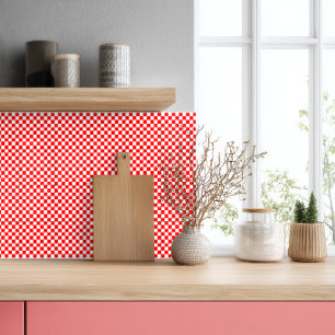 Red White Croatian Chequerboard Pattern Tile