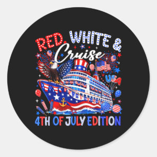 Red White Cruise 4th Of July Edition Family Classic Round Sticker