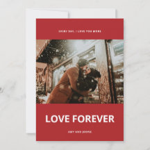 Red & White Customisable Photo and Texts Flat Card