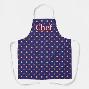 Red White Dots Blue Chef Apron