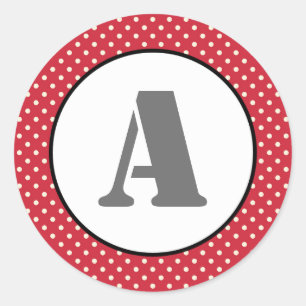 Red & White Dots - Circle Sticker