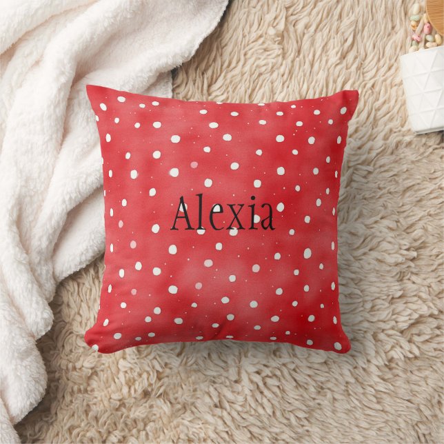 Red White Dots Cushion (Blanket)