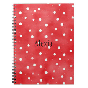 Red White Dots Notebook