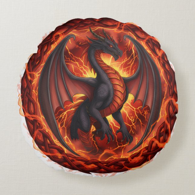 Red white Dragon pillow (Front)