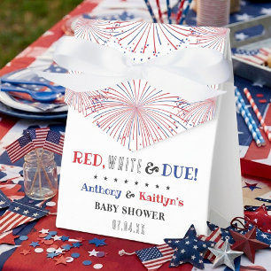 Red, White & Due! 4th Of July Baby Shower Favour Box
