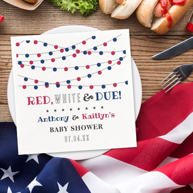 Red, White & Due! 4th Of July Baby Shower Napkin (Creator Uploaded)