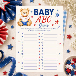 Red White & Due Baby ABC Game Invitation