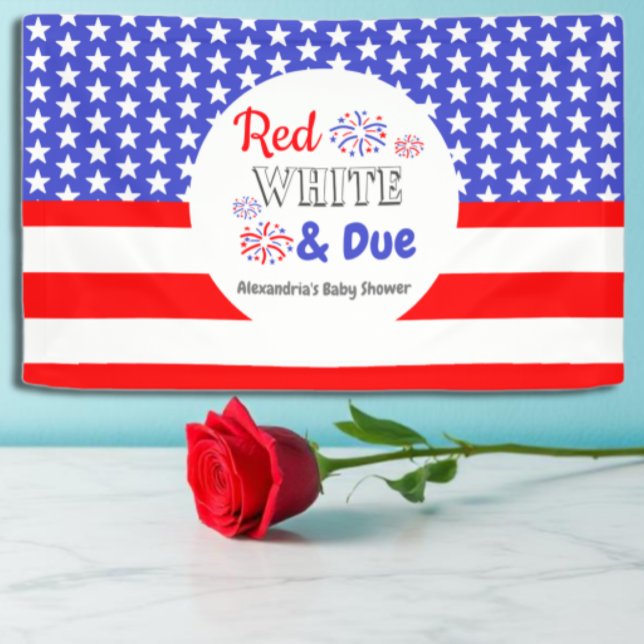 Red White & Due Baby Shower Banner (Creator Uploaded)