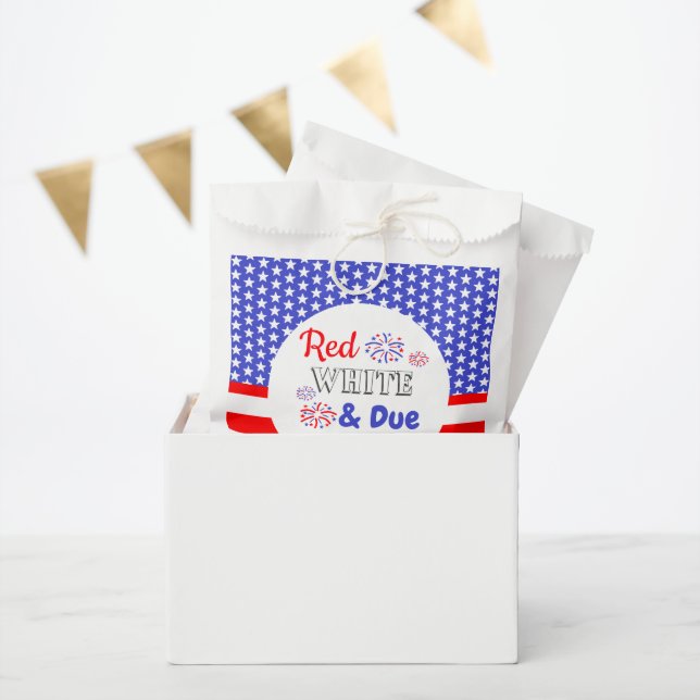 Red White & Due Baby Shower Favour Bags (Party)