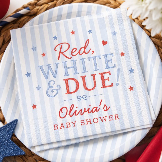 Red White & Due Baby Shower Napkins (Creator Uploaded)