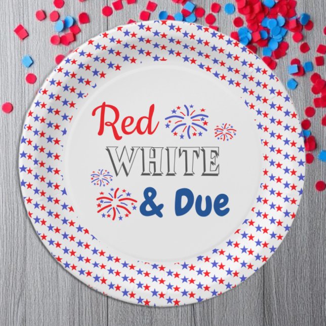 Red White & Due Baby Shower Paper Plate (Creator Uploaded)