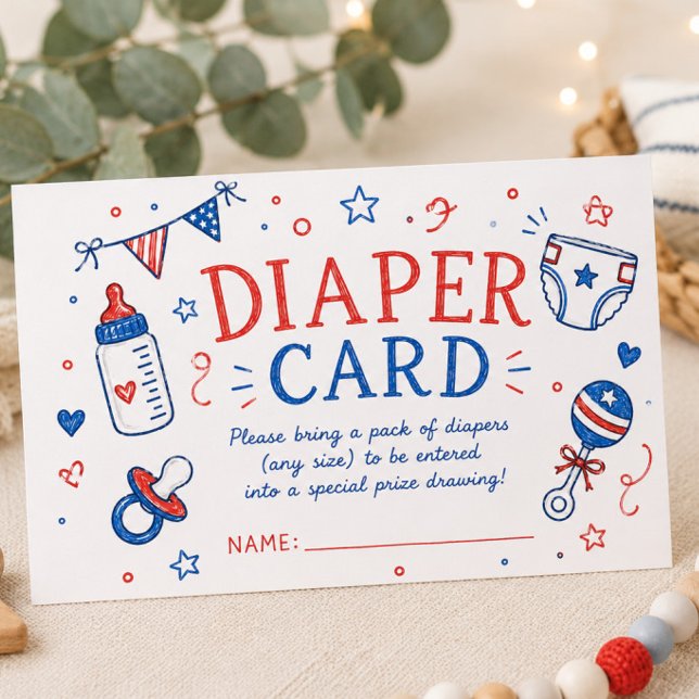 Red White Due Diaper Card (Creator Uploaded)
