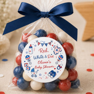 Red White Due Favour Sticker