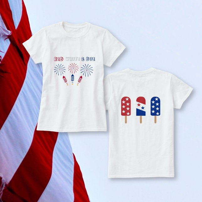 Red White Due firecrackers 4th of July baby shower T-Shirt (Creator Uploaded)