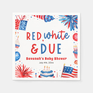 Red, White & Due Gender Neutral Baby Shower Napkin