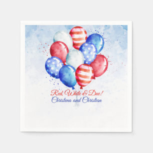 Red White & Due Independence Day Baby Shower Napkin