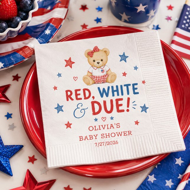 Red White Due Party Napkins (Creator Uploaded)