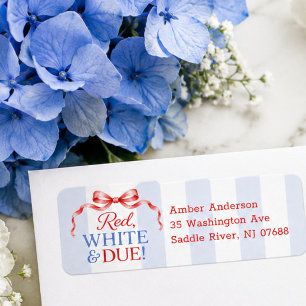 Red White & Due Return Labels