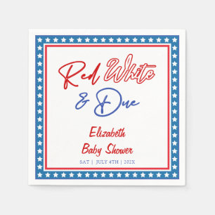 Red White & Due Stars 4th of July Baby Shower Napkin