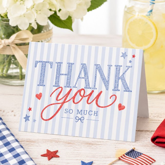 Red White & Due Thank You Cards (Creator Uploaded)