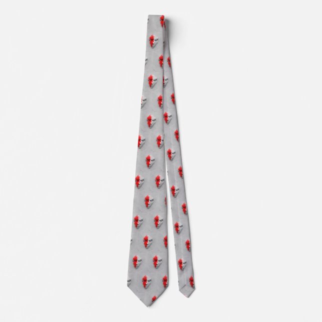 Red white face tie (Front)