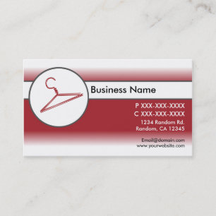 Red white fade clothes hanger business cards