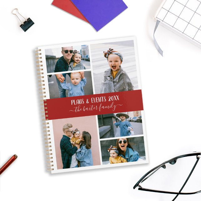 Red White Family Photo Collage Planner (Creator Uploaded)