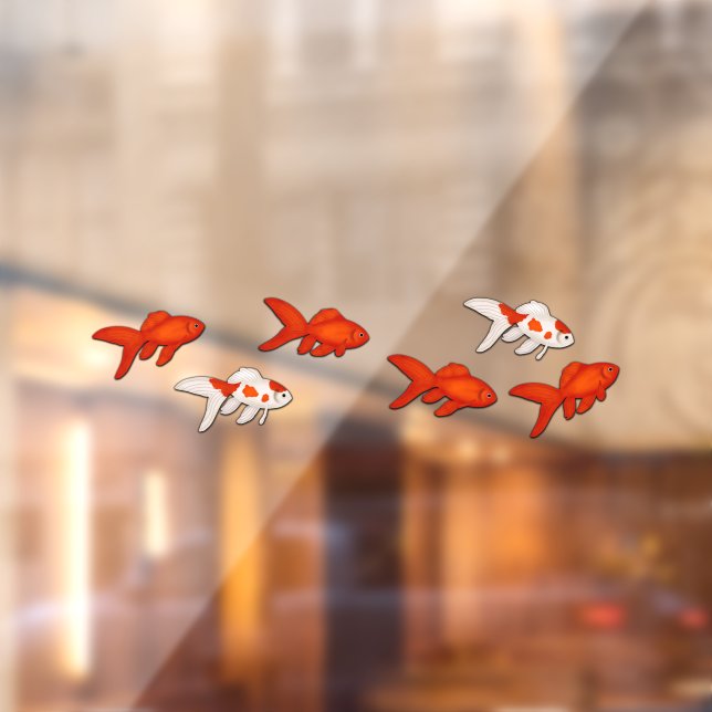 Red & White Fantail Goldfish Swimming (Sheet 2)