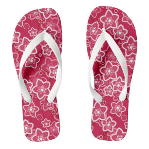 red white floral rustic fashion pattern retro jandals