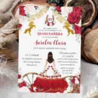 Red White Floral Wild West Charro Quinceañera XV 