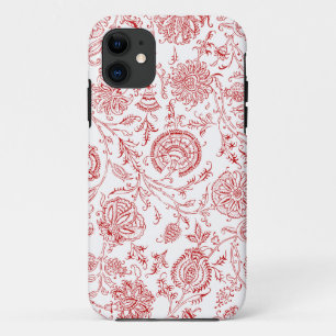 Red & White Flower Pattern iPhone 11 Case