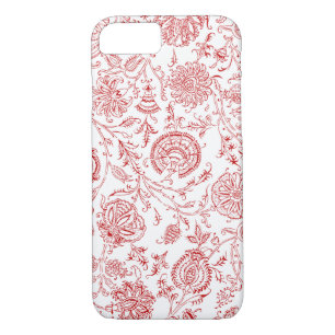 Red & White Flower Pattern Case-Mate iPhone Case