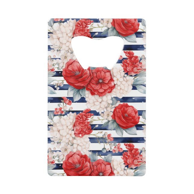 Red White Flowers Blue Stripes (Front)