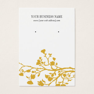 Red White Flowers Custom Earring Card