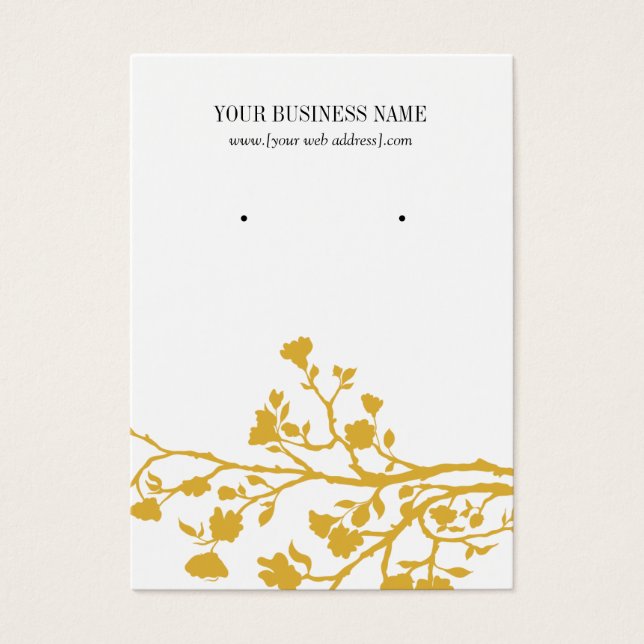 Red White Flowers Custom Earring Card (Front)