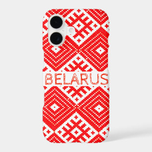 Red White Folk Pattern Belarus iPhone 11 Case