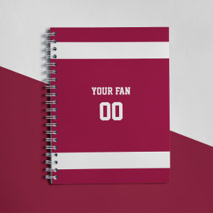 Red & White Football Team Spiral Notebook