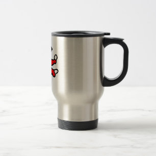 red & white footy PJ's Travel Mug
