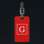 Red White Framed Initial Monogram Luggage Tag<br><div class="desc">Red and White Framed Initial Monogram A stylish solid background with a white framed area for your monogram, name or other text. You can also change the text font, change the font size and colour, move the text, etc. If you would like this design in other colours, just drop us...</div>