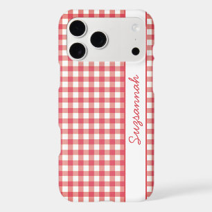 Red White Gingham Check Personalised