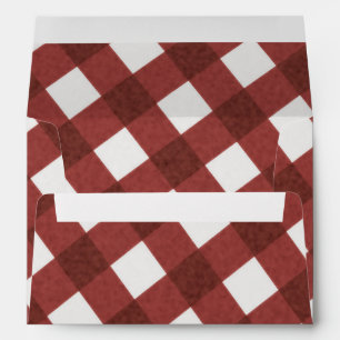 Red White Gingham Chequered Summer BBQ Party Envelope